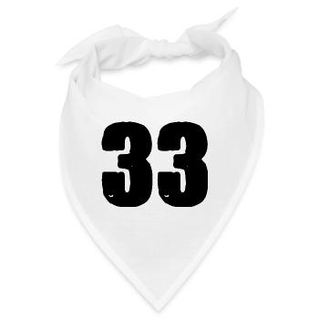 33 Zahl Trikot - Bandana - Weiß - Vorne