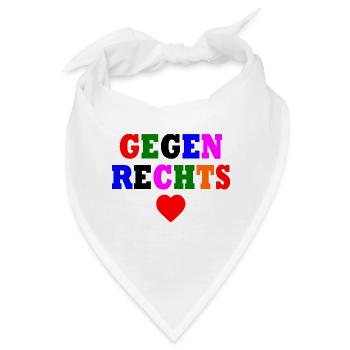 Gegen rechts - Bandana - Weiß - Vorne