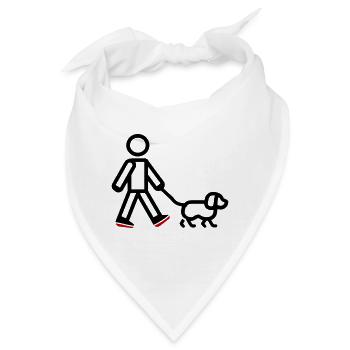 Gassi Gehen Hund - Bandana - Weiß - Vorne