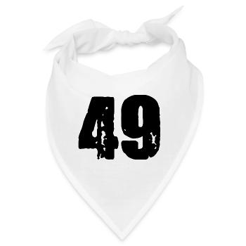 49 Zahl Trikot - Bandana - Weiß - Vorne