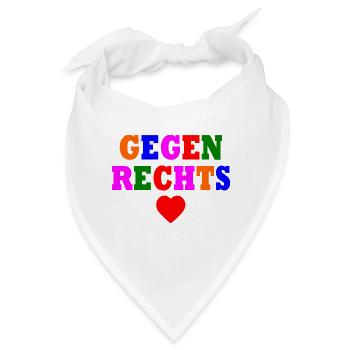 Gegen rechts - Bandana - Weiß - Vorne