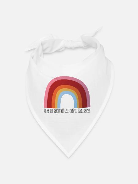 Life is better under a rainbow - Bandana Dreieckstuch - Weiß