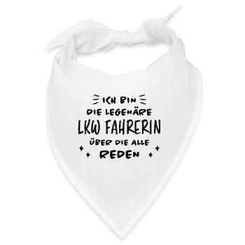 LKW Fahrerin Fun Spruch Lastwagenfahrerin Geschenk - Bandana - Weiß - Vorne