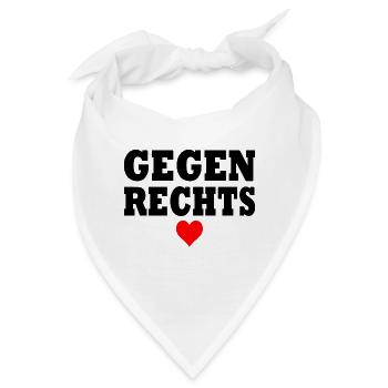 Gegen rechts - Bandana - Weiß - Vorne