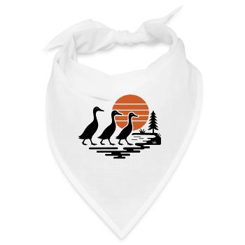 Laufenten Laufente Sonnenuntergang Entenzucht - Bandana - Weiß - Vorne