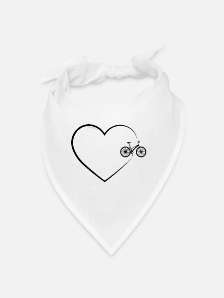 Heart 2 et Bike - - Bandana - blanc - Devant