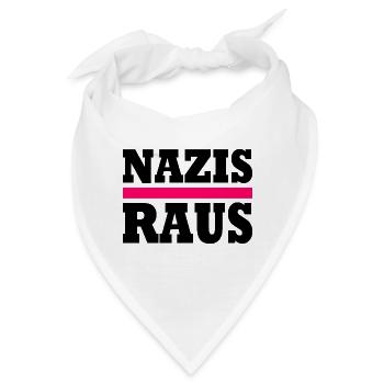Nazis raus - Bandana - Weiß - Vorne