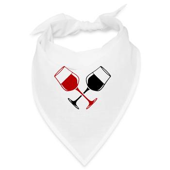 Weinglas Rotwein Symbol - Bandana - Weiß - Vorne