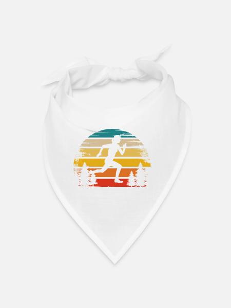 Retro Sun and Running - - Bandana - white - Front