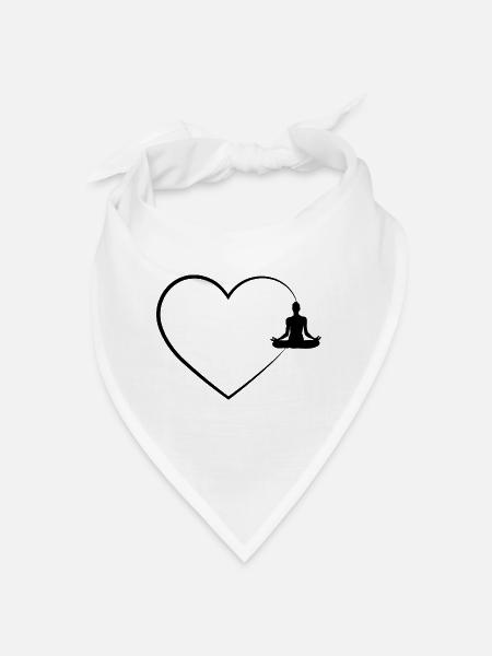 Cœur 2 et Yoga - - Bandana - blanc - Devant