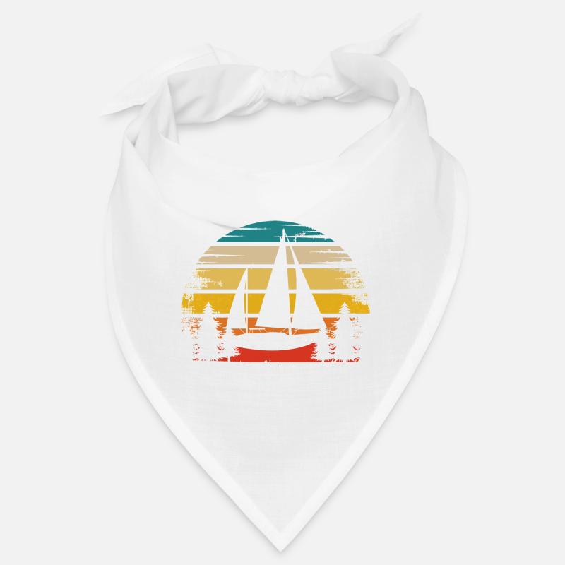 Retro Sonne und Segelboot - (2) Bandana