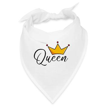 Queen mit Krone - Bandana - Weiß - Vorne