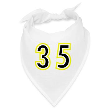 35 Zahl College - Bandana - Weiß - Vorne