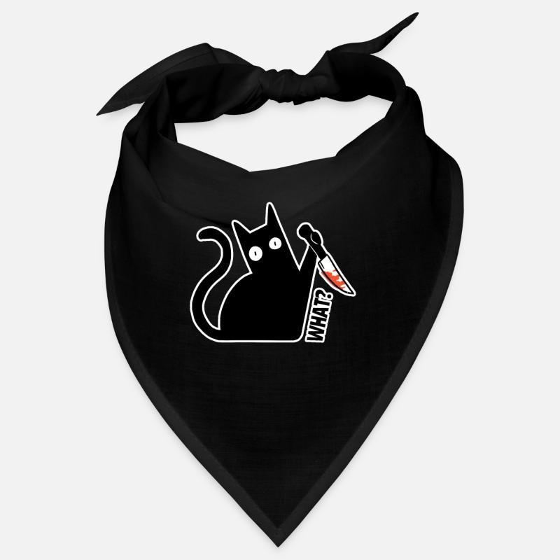Chat quoi? drôle chat noir avec un couteau Bandana