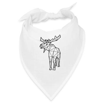 Elch Polygon - Bandana - Weiß - Vorne