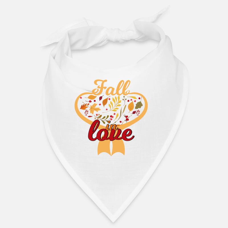 Happy Herbst Fall in Love - Bandana - Weiß