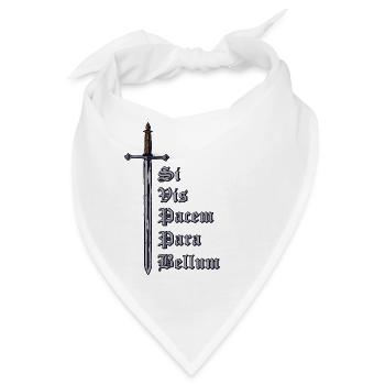 Latein mit Schwert - Si Vis Pacem Para Bellum - Bandana - Weiß - Vorne