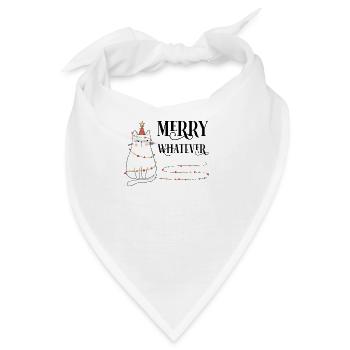 Merry Whatever Weinachten Katze Fest - Bandana - Weiß - Vorne