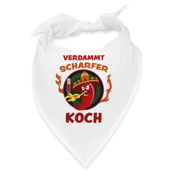 Scharfer Koch Lustig Spruch Chili Schärfe Geschenk - Bandana - Weiß - Vorne