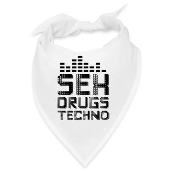 sex drogen Techno - Bandana - Weiß - Vorne