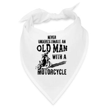 alter mann motocross - Bandana - Weiß - Vorne