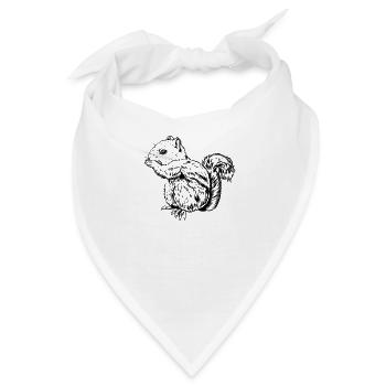 Zeichnung eines Streifenhörnchen - Bandana - Weiß - Vorne