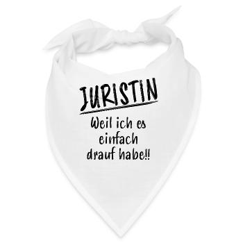 Juristin Jura Lustiger Spruch Jura Beruf Geschenk - Bandana - Weiß - Vorne