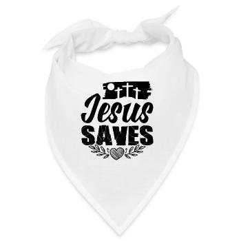 Jesus Saves - Bandana - Weiß - Vorne