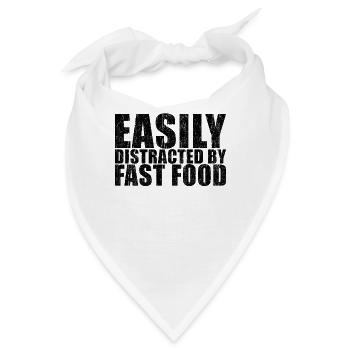 Fast Food Spruch - Bandana - Weiß - Vorne
