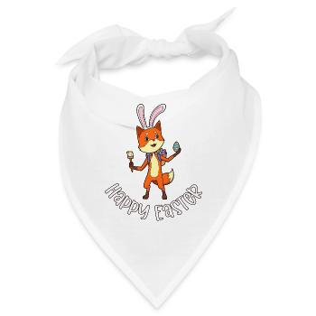 Fuchs mit Hasenohren - Frohe Ostern - Bandana - Weiß - Vorne