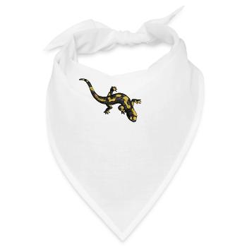Zeichnung eines Feuersalamander - Bandana - Weiß - Vorne