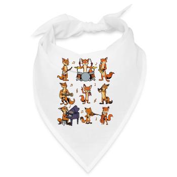 Cartoon Fuchs Big Band - Bandana - Weiß - Vorne