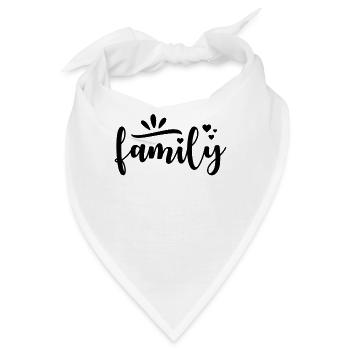 Familie Text mit Herzen - Bandana - Weiß - Vorne