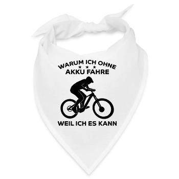 Radfahrer Spruch Akku Radfahren Fahrrad Geschenk - Bandana - Weiß - Vorne