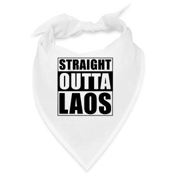 Straight outta Laos - Bandana - Weiß - Vorne