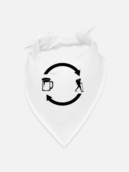 Beer loading arrows and hiking 1 - - Bandana - white - Front