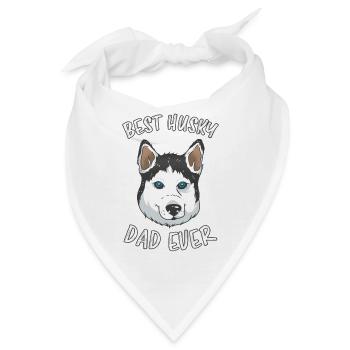 Best Husky Dad Fun Spruch Siberian Husky Geschenk - Bandana - Weiß - Vorne