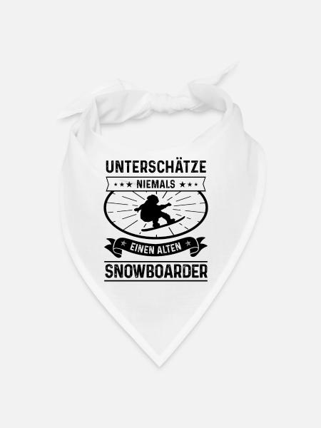 Unterschatz Niemals einen Alten Snowboarder - - Bandana - Weiß - Vorne