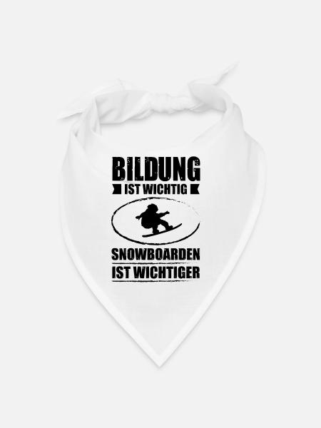 Bilde ist wichtig Snowboarden ist wichtiger - - Bandana - Weiß - Vorne