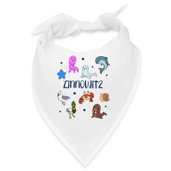 Süße Tiere in Zinnowitz - Bandana - Weiß - Vorne