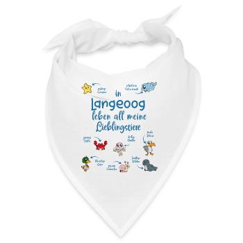 Meine Lieblingstiere in Langeoog - Bandana - Weiß - Vorne