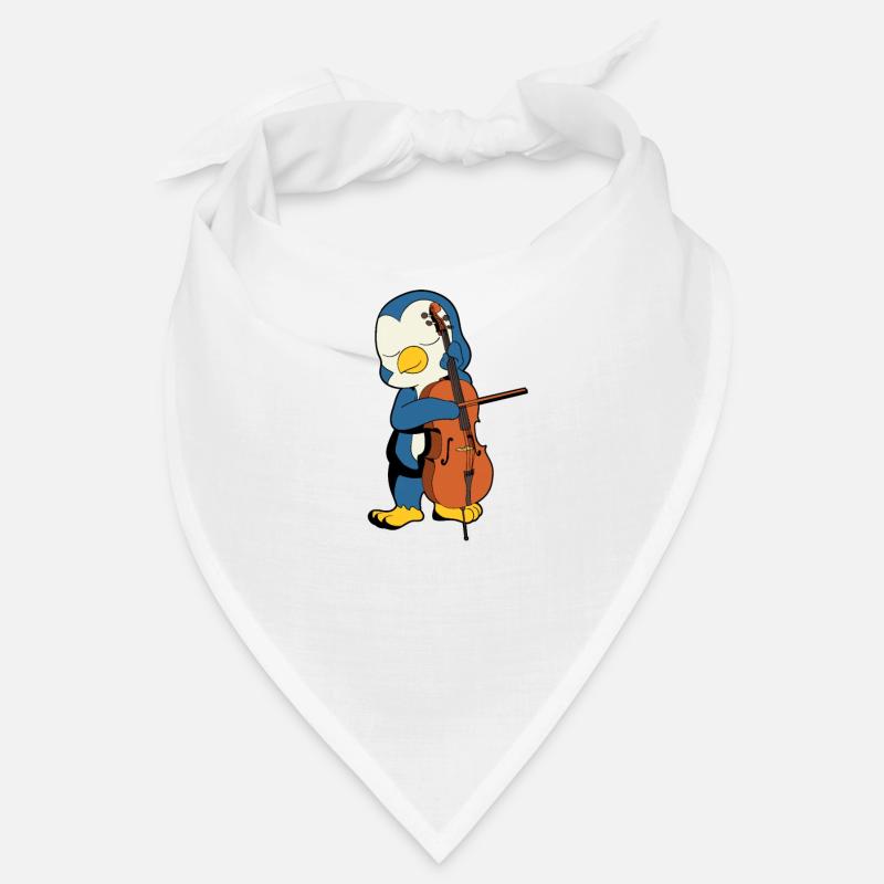 Comic Pinguin spielt Cello Bandana