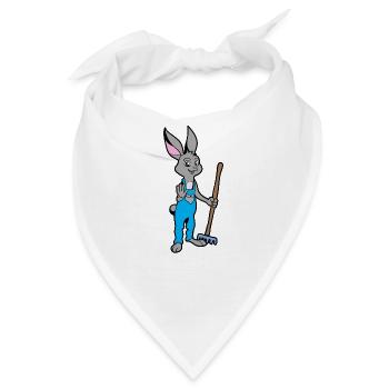 Gerne im Garten -Gärtner Hase - Bandana - Weiß - Vorne