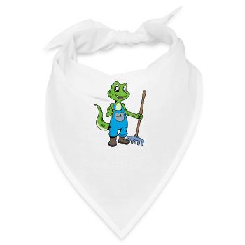 Gerne im Garten -Gärtner Gecko - Bandana - Weiß - Vorne