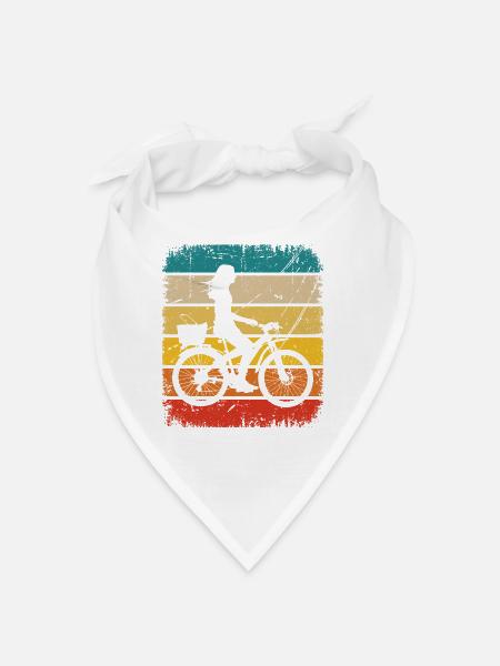 Vintage-Quadrat und Radfahren 2 - - Bandana - Weiß - Vorne