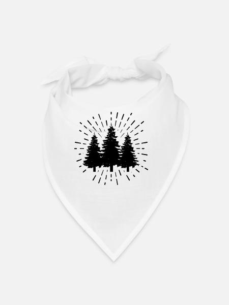 Fireworks and tree - - Bandana - white - Front