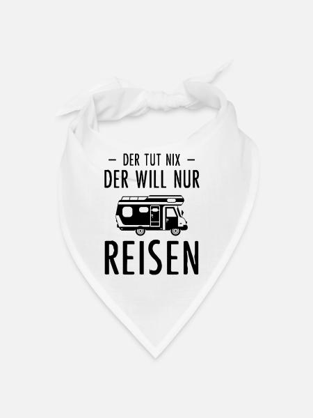 Der Tut Nix Der Wille Nur Reisen - - Bandana - Weiß - Vorne