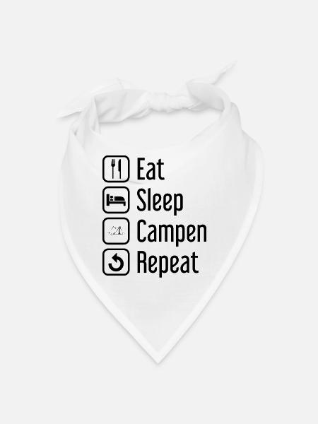 Sleep-Camping Repetition - - Bandana - white - Front