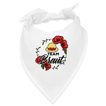 Team Braut Hochzeitsnacht Damenhut Rosenkranz Crew - Bandana - Weiß - Vorne
