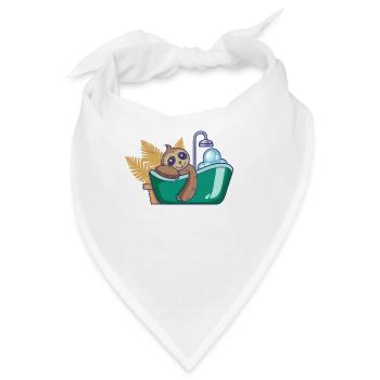 Faultier nimmt Bad in der Badewanne - Bandana - Weiß - Vorne
